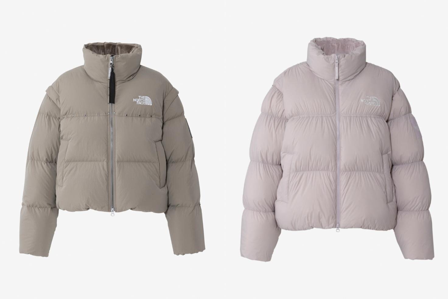 ザ・ノース・フェイスのウィメンズダウンジャケット、ギャザーを寄せた「ヌプシ」や変形キルティング