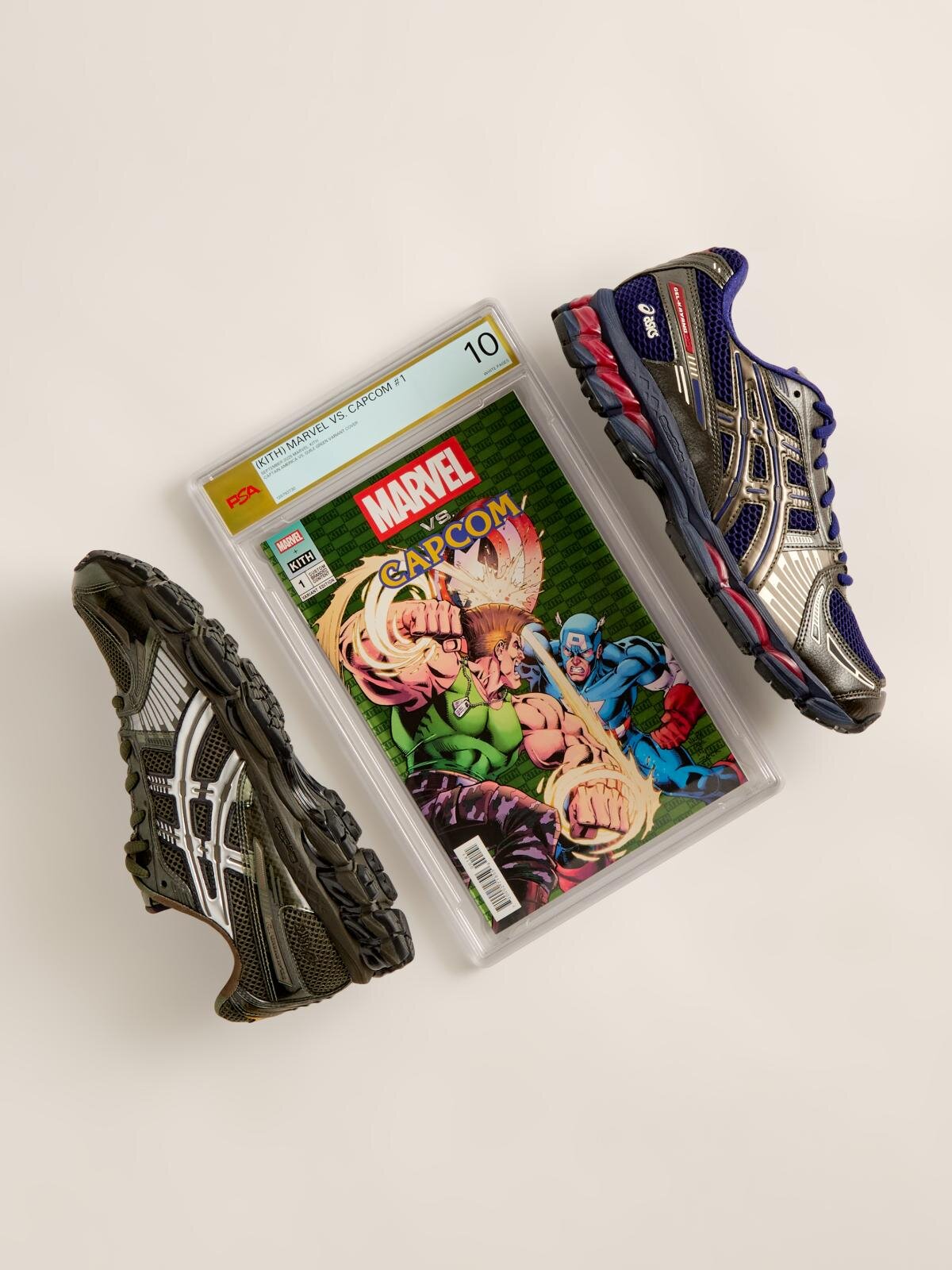 Kith×マーベル×カプコンとアシックスのスニーカー、アイアンマンやロックマン着想の配色で｜写真3