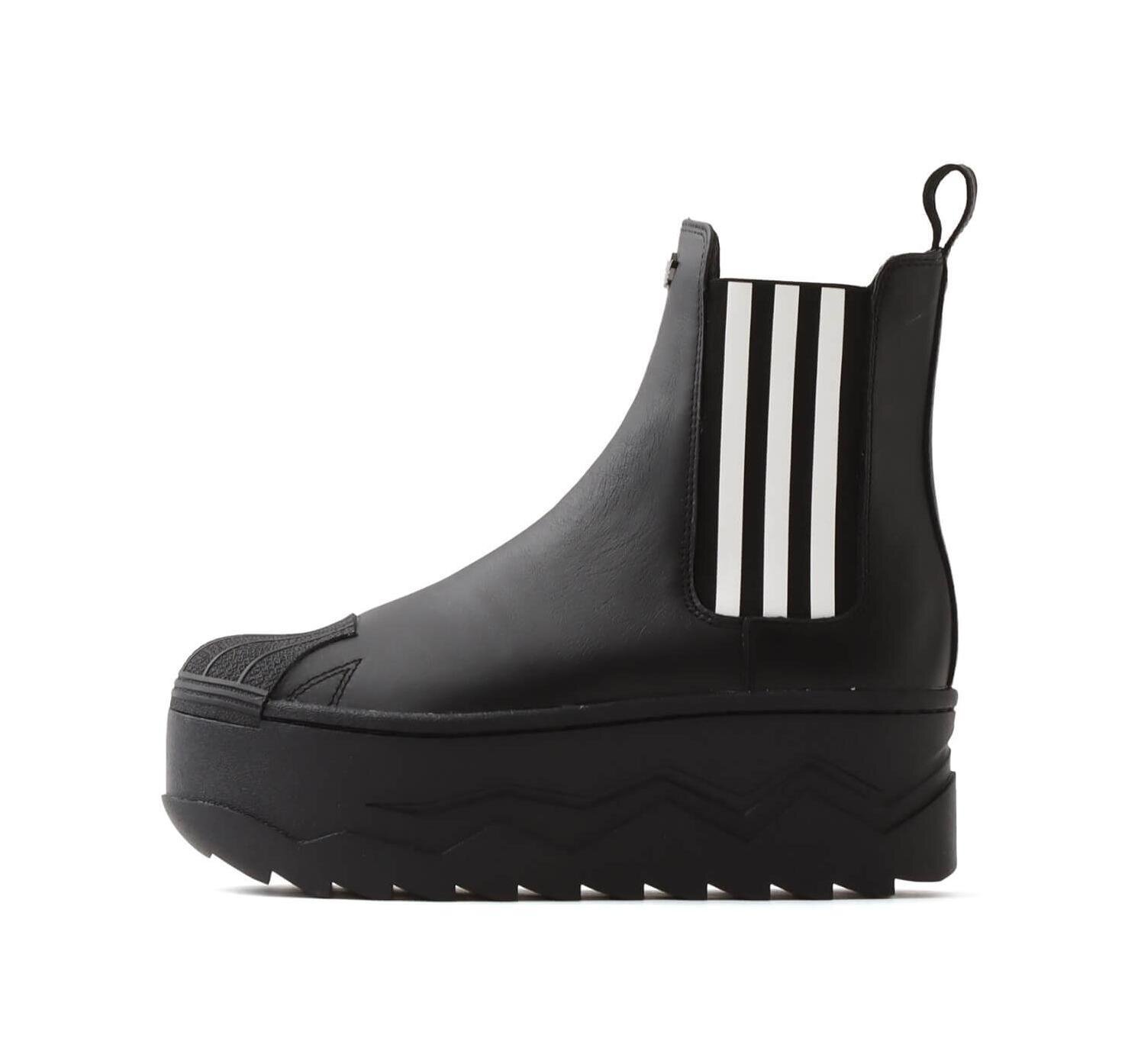 アディダス オリジナルス×アトモス ピンク「スーパースター」厚底ブーツ、レザーアッパーで｜写真1