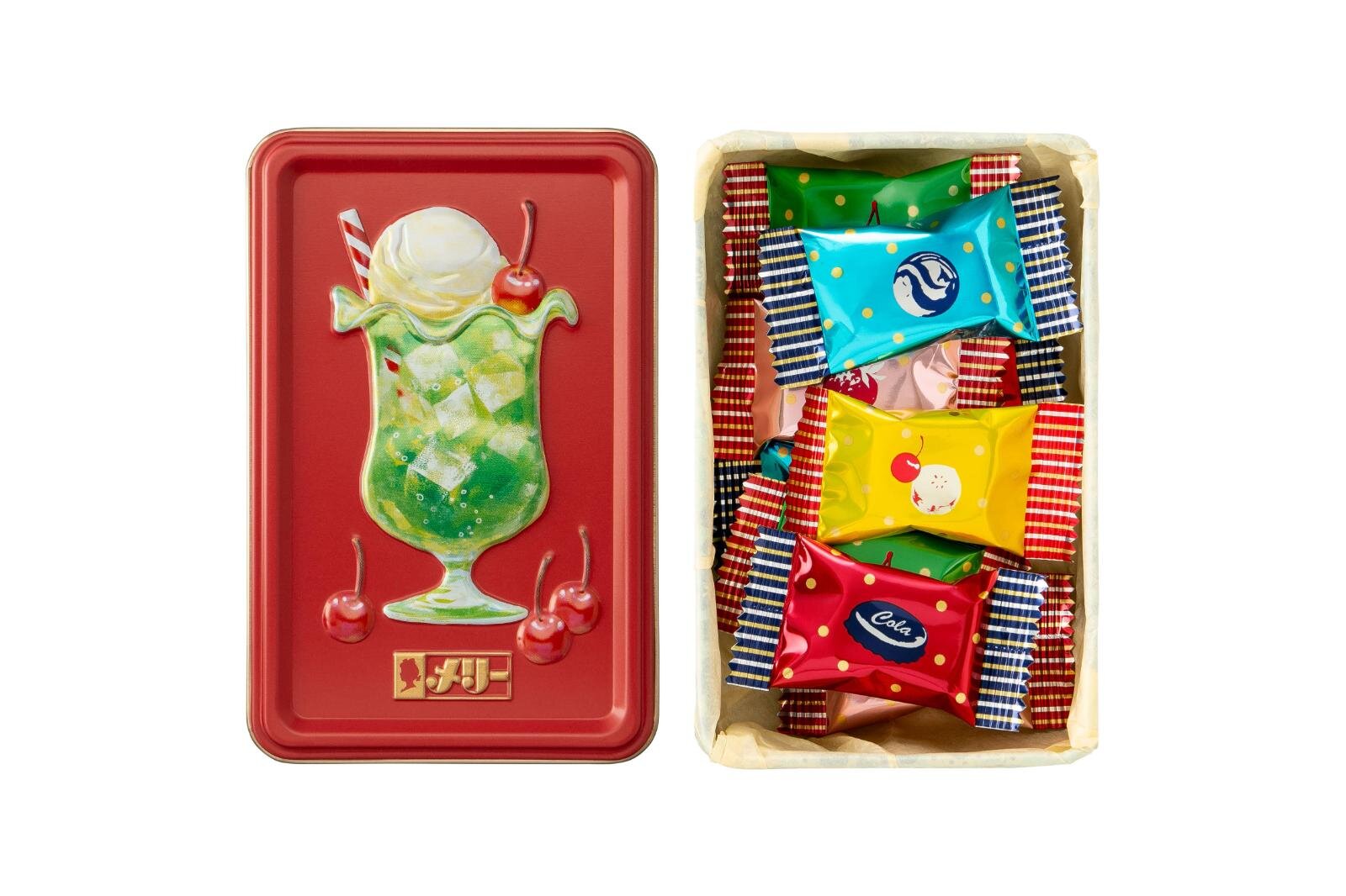 メリーチョコレート“レトロ喫茶メニュー”着想チョコ缶、パチパチはじけるフルーツサンドやオムライス味｜写真9