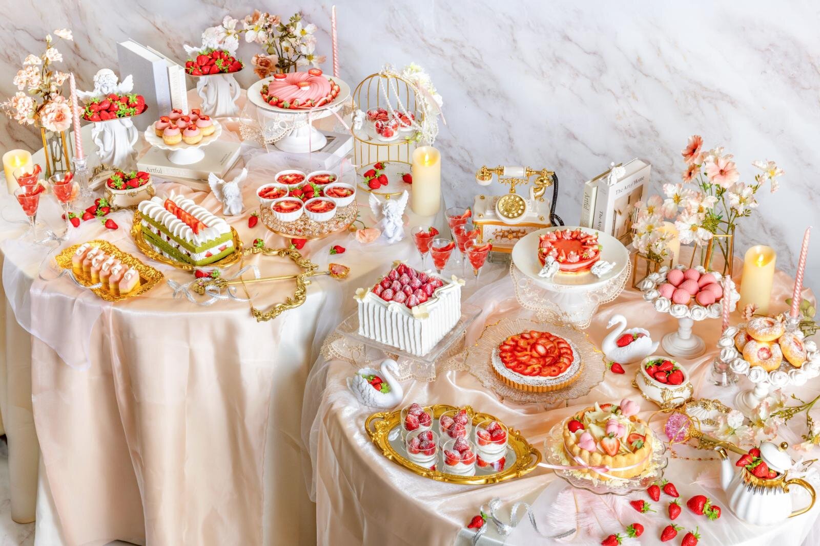 ヒルトン福岡シーホーク「ストロベリー ヘブン～いちごに恋した天使の耽美～」 提供時期：2026年1月10日(土)～4月26日(日) 料金：大人 5,200円 / 6～12歳 3,500円