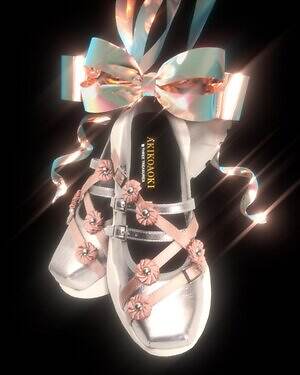 アキコアオキ“花々&スタッズ”を装飾したバレエ風シューズ、スリートレジャーズとコラボ|写真11