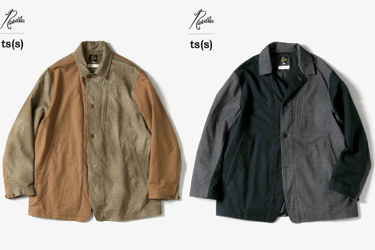 ニードルズ×ts(s)のアロージャケット、モールスキンをアシンメトリーに切り替え