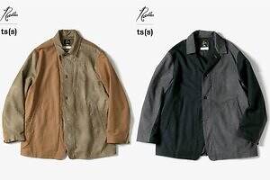 ニードルズ×ts(s)のアロージャケット、モールスキンをアシンメトリーに切り替え