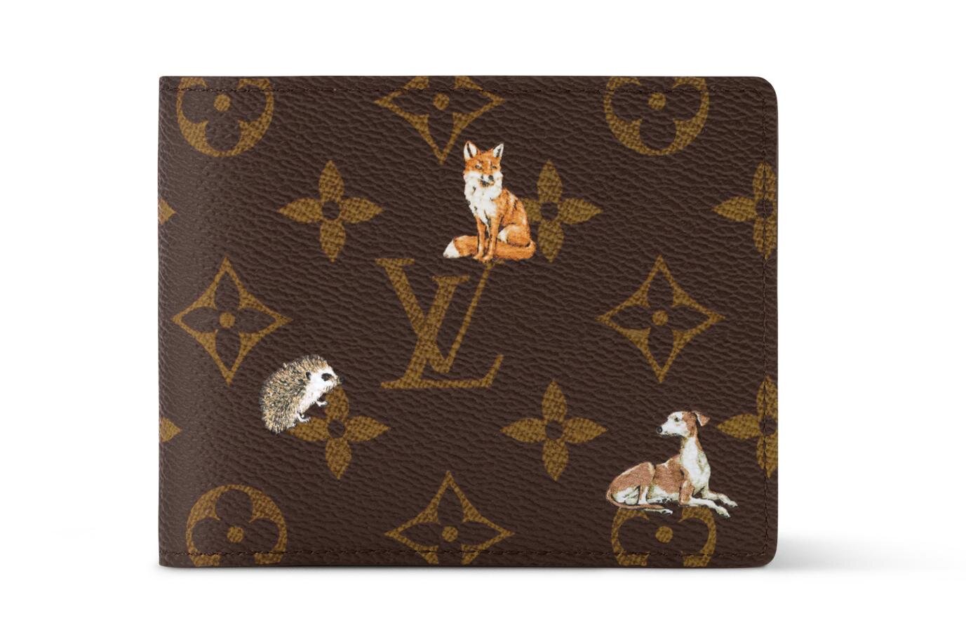 ルイ・ヴィトン“森の動物”モノグラムレザーグッズ、ハリネズミ＆犬プリントの二つ折り財布など