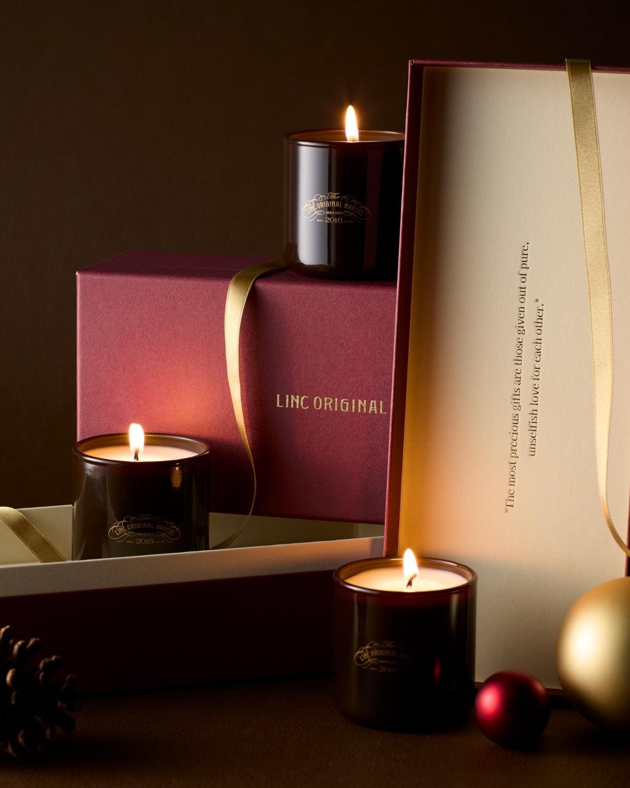 リンク オリジナル メーカーズ25年クリスマスコフレ、“ウッドが香る”3種のキャンドルセット｜写真4