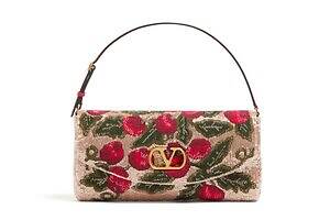 ヴァレンティノ ガラヴァーニ“Vロゴ”ソフトクラッチバッグ「ドゥ ヴェイン」レザーやビーズ刺繍で