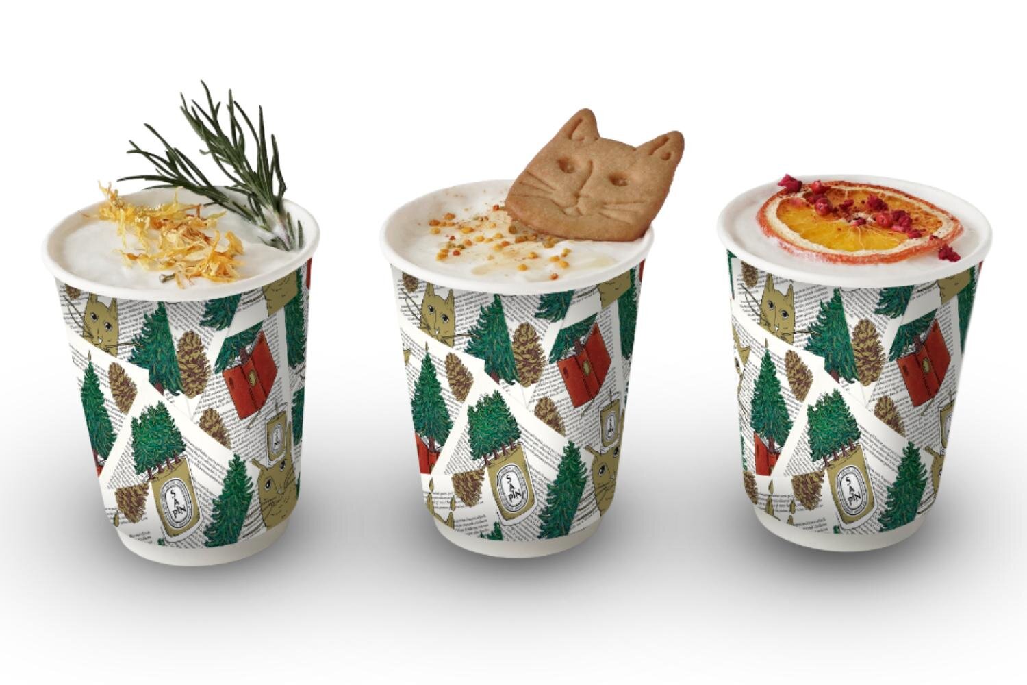 ディプティック25年クリスマスイベントが表参道で、“猫型クッキー”のせドリンク＆無料の来場ギフトも