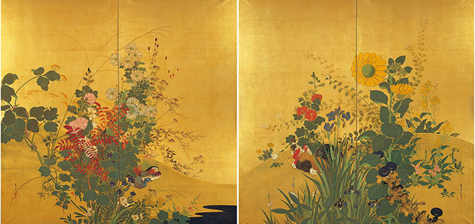 「花と鳥の万華鏡」展が山種美術館で開催、四季花鳥図など明治以降の日本画を中心に約60点 | 写真