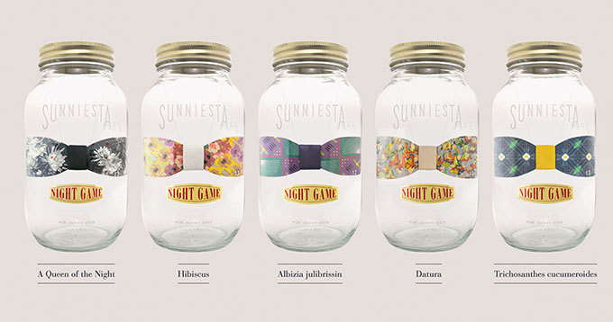蝶ネクタイ「SUNNIESTA」発売 - 標本のようなビン入りパッケージ | 写真