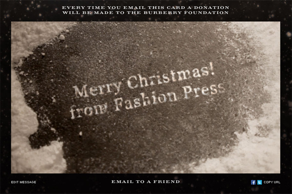 バーバリーから素敵なオリジナルメッセージが贈れるクリスマスカードサイトが登場 ファッションプレス