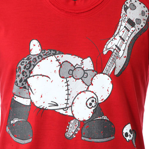 レア! Roen ギターキティちゃんプリントTシャツ　スタッズ サンリオ ロエン×ハローキティ、ロックテイストなコラボTシャツ発売