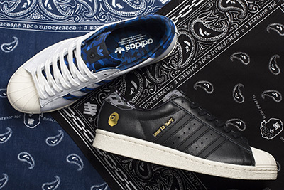 ベイプ×アディダス×アンディフィーテッド、ベイプカモ柄「スーパースター」発売