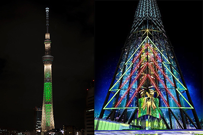 スケートリンク｜東京スカイツリーが世界一高いクリスマスツリーに！初のプロジェクションマッピングやスケートリンクも