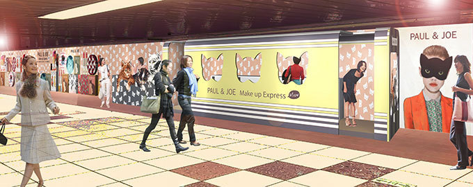 ポール ＆ ジョー ボーテの巨大列車が新宿駅内に出現！ギフトプレゼントやコスメが試せるブース | 写真