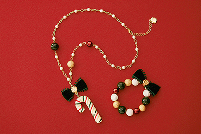 Q-pot.から新作クリスマスコレクション - スノーマンやキャンディケーンのネックレスなど