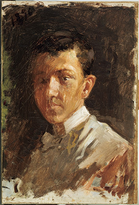 パブロ・ピカソ《自画像》1896 年 油彩／キャンバス 46.4×31.5 cm バルセロナ・ピカソ美術館 Museu Picasso, Barcelona Gift of Pablo Picasso, 1970 Museu Picasso, Barcelona. Photograph,Gasull Fotografia. ©2016－Succession Pablo Picasso－SPDA[JAPAN]