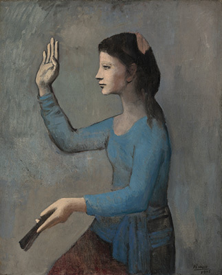 パブロ・ピカソ《扇子を持つ女》1905 年 油彩／キャンバス 100.3×81cm ワシントン・ナショナル・ギャラリー National Gallery of Art, Washington Gift of the W.Averell Harriman Foundation in memory of Marie N.Harriman, 1972.9.19 Courtesy National Gallery of Art, Washington ©2016－Succession Pablo Picasso－SPDA[JAPAN]