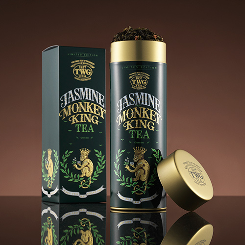 TWG Teaからジャスミンブレンドの新作緑茶、柔らかなアロマ×花の甘さ - 猿モチーフのパッケージ｜写真1