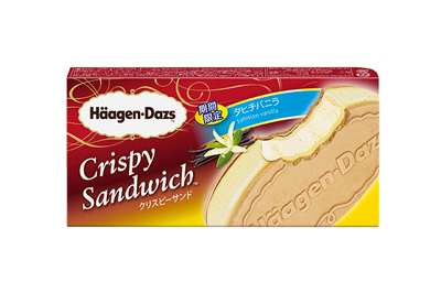 ハーゲンダッツから、限定クリスピーサンド「タヒチバニラ」発売 - 甘く華やかな香りとサクサクの食感