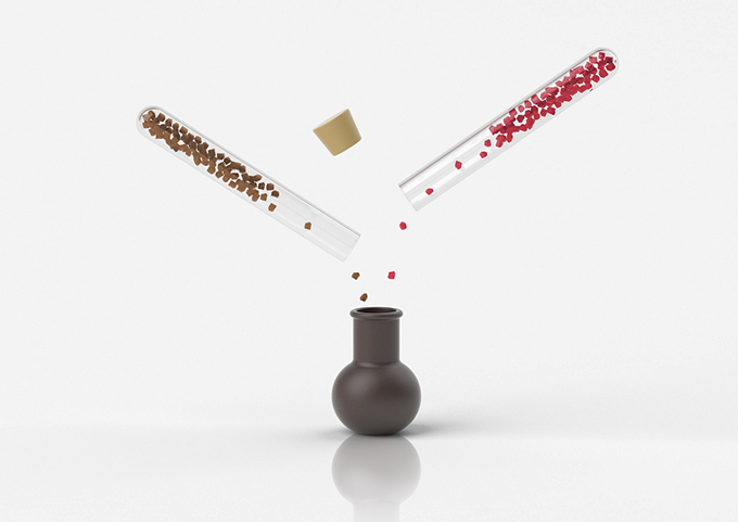 nendo・佐藤オオキ手がける「バイエヌ」から、フラスコ型チョコで味を混ぜるバレンタインギフト｜写真3
