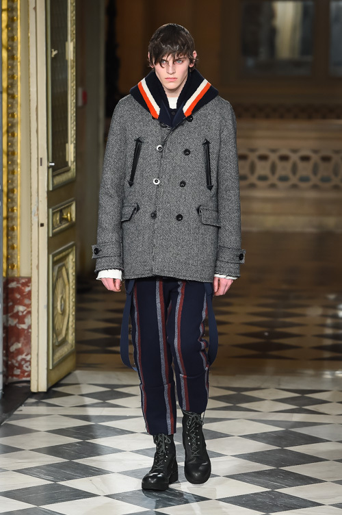 SACAI 16AW ムートン切替ウールチェスターコート 1サイズ サカイ(sacai) 2016-17年秋冬 メンズコレクション