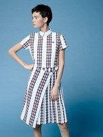 【極美品】フレッドペリー ×ミントデザインズ コラボ＊総柄 ポロワンピース 黒白 極美品】フレッドペリー ×ミントデザインズ コラボ＊総柄 ポロ