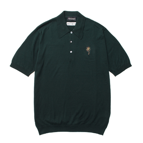 ワコマリア ニット素材 ポロシャツ WACKO MARIA/PYTHON JACQUARD KNIT POLO SHIRT（NAVY