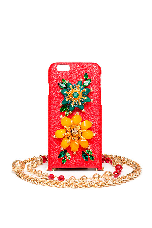 ドルチェ＆ガッバーナのヘッドフォン＆iPhoneケース - 花々の輝かしいビジュー装飾｜写真3