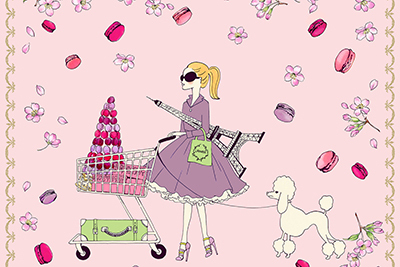 スクレ・ラデュレ、銀座三越に期間限定ショップ - ここでしか手に入らないサクラ柄のハンカチーフ