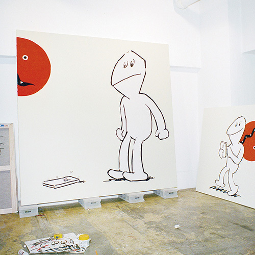 イラストレーター・映像作家のオオクボリュウ初個展「アイフォン割れた」西麻布で開催｜写真1