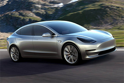 自動車｜テスラが新型電気自動車「モデル3」低価格の約390万円、1回の充電で345km走行可能な量産型セダン