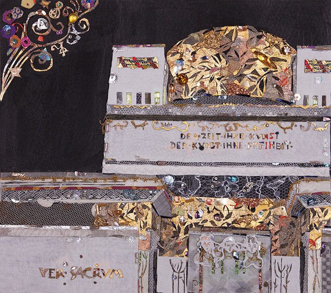 コラージュで夢物語を描く、イラストレーター長谷川洋子の個展 - レースや着物生地を用いて｜写真5