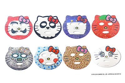 フェイスパック｜「ハローキティなりきりフェイスパック」の新デザイン登場 - だるまや忍者に扮したハローキティ