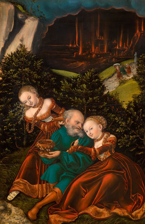ルカス・クラーナハ(父)《ロトと娘たち》 1528年 ウィーン美術史美術館