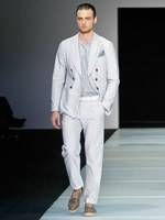 ダイナミックな幾何学モチーフをテーマに ジョルジオ アルマーニ　2012年春夏メンズコレクション｜写真42