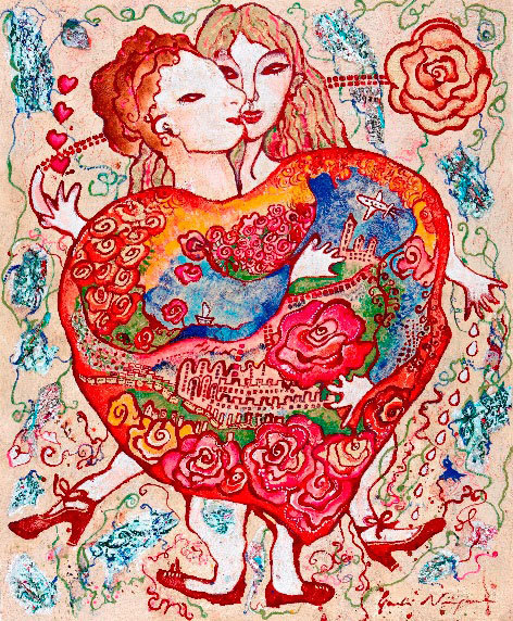 蜷川有紀の絵画展「薔薇のおもちゃ箱」渋谷で開催 - 愛を演出する深紅の薔薇空間 | 写真