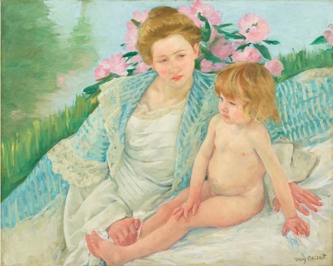 メアリー・カサット《日光浴(浴後)》1901年 油彩・カンヴァス 74.0×93.0cm アーティゾン美術館(旧ブリヂストン美術館)蔵