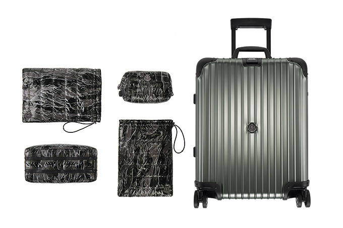 モンクレール ＆ リモワのスーツケース、内部はカモフラージュ柄のキルティング仕様 | 写真