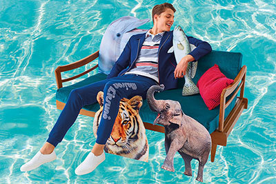 メゾン キツネ 2017年春夏メンズコレクション - 魚や動物が呼び起こす、レトロでミニマルな装い