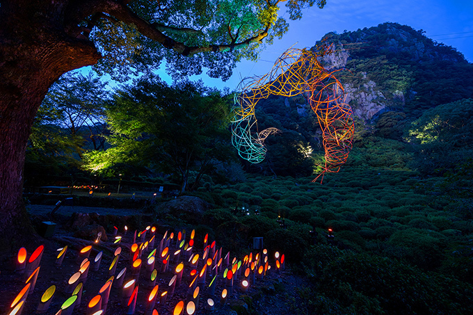 5,000個の竹灯篭が灯る「納涼 竹あかり」佐賀の日本庭園・御船山楽園で - チームラボも参加｜写真6