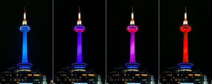 京都タワーを好きな色に変えられる「LEDカラーライトアップ」街のランドマークでサプライズを | 写真