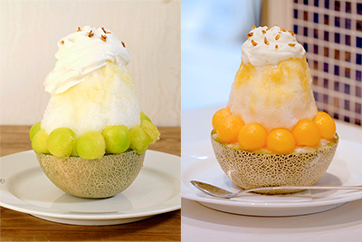 「まるごとメロンのかき氷」