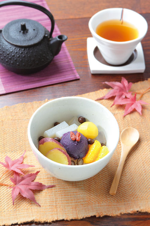 船橋屋の季節限定「お芋のあんみつ」紫芋や栗など秋の味覚をふんだんに | 写真