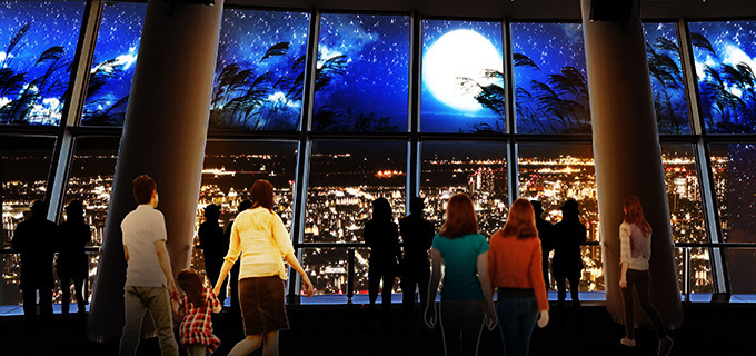 東京スカイツリー 都会の夜景と中秋の名月を楽しむ空間演出 - 映像「奇跡の月」を上映｜写真2