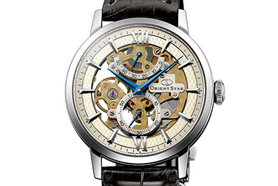 オリエントスターより、時の刻みをそのまま見ることができる時計「スケルトン」