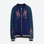新作ZARAおしゃれペイズリー風刺繍ジャケットアウターブルゾン 中古・古着通販】ZARA (ザラ) ペイズリー柄ブルゾン ブルー