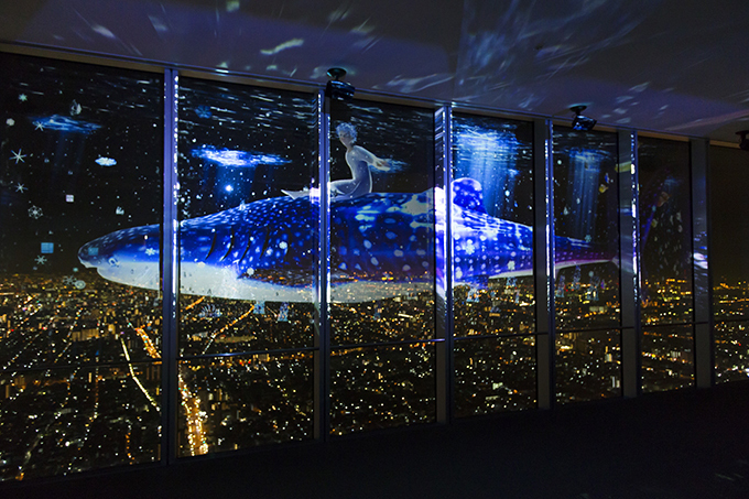 あべのハルカスの夜景×3D映像 - 真田幸村の合戦を天空に再現 | 写真