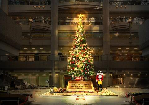 横浜ランドマークタワーのクリスマスイベント -「くるみ割り人形」を題材にプロジェクションマッピング | 写真