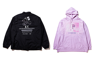 ミルクボーイ、映画『E.T.』モチーフのパーカーやコーチジャケット発売 -  フォーサーティとコラボ
